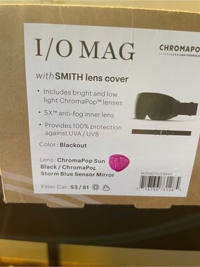 SMITH I/O MAG Goggles with Storm Blue Sensor Mirror Lens - Blackout